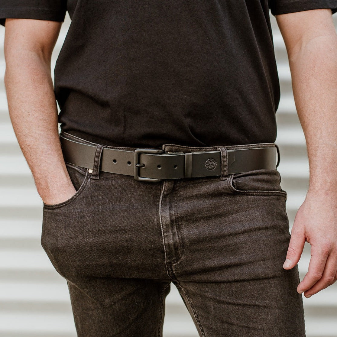 black leather belt