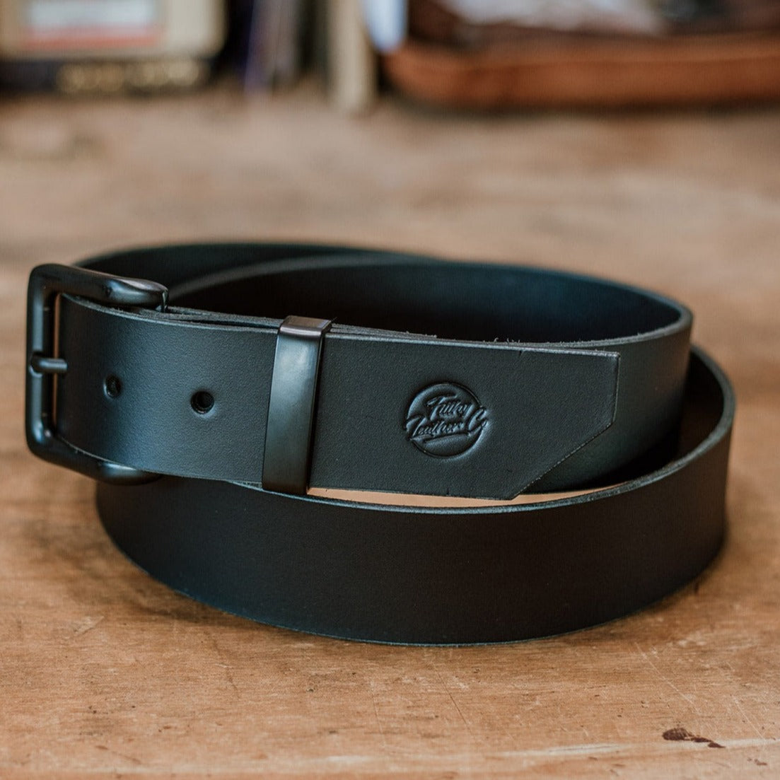 black leather belt